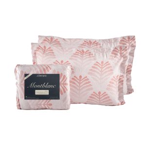 Kit Colcha e Porta Travesseiro Solteiro Folhagem Terracota